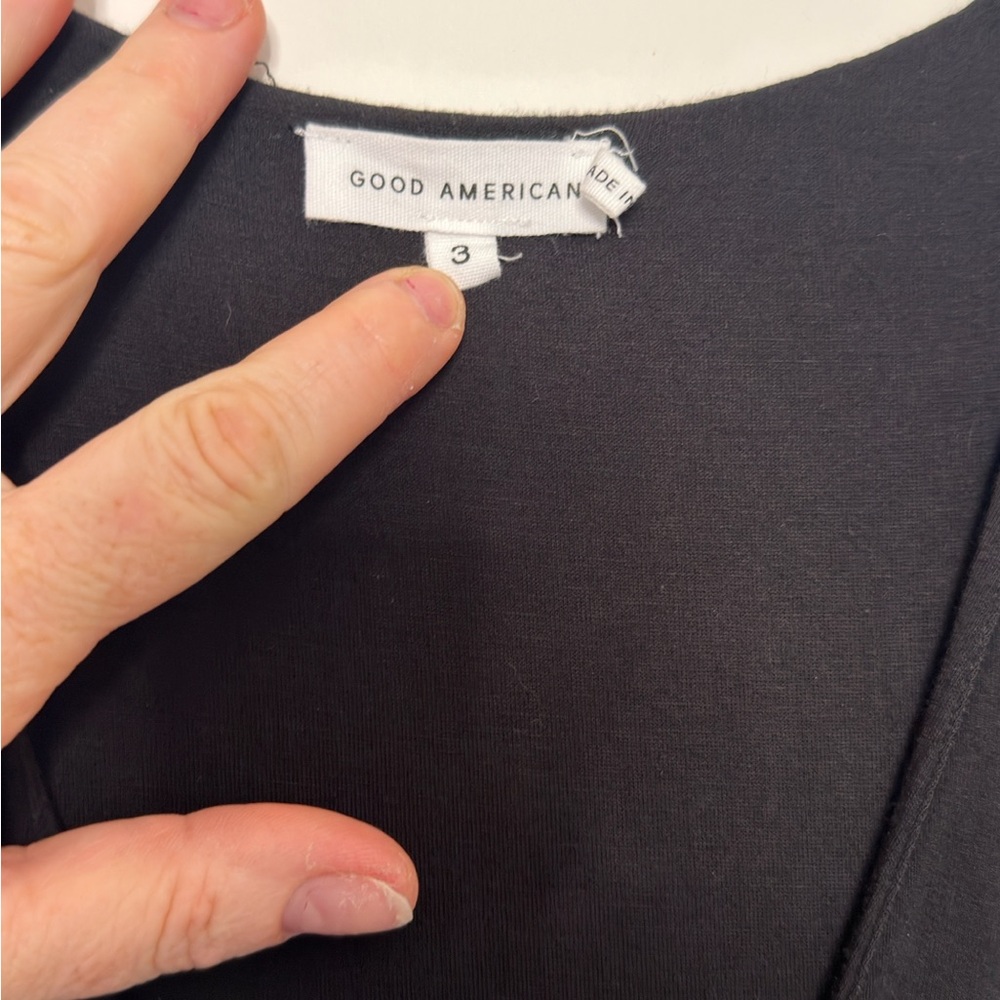 Good American Gathered Side Long Sleeve Dress - Picture 3 of 7